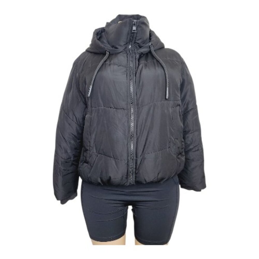 Zara Women's Black Hooded Down Long Sleeve Snow Padded Puffer Jacket Size XS‎
